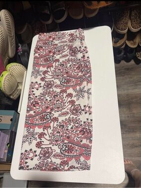 LuLaRoe Pink and Black Paisley Pencil Skirt